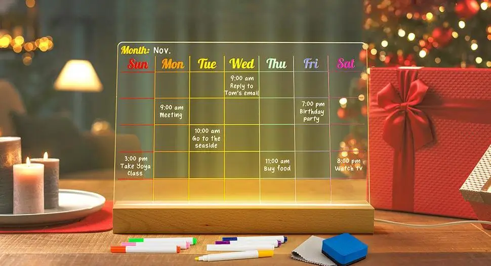 acrylic dry erase calendar