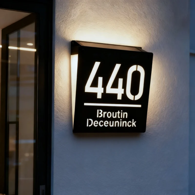 Solar LED House Number Sign