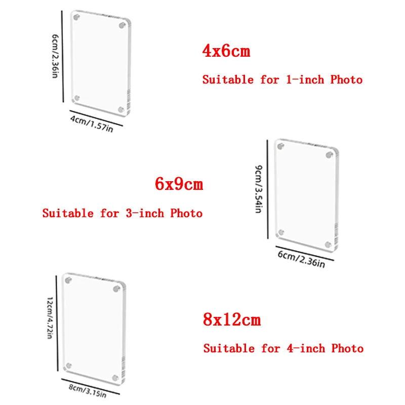 Wholesale Clear Acrylic Refrigerator Magnetic Photo Frame 2 Acrylic Refrigerator Magnetic Frame