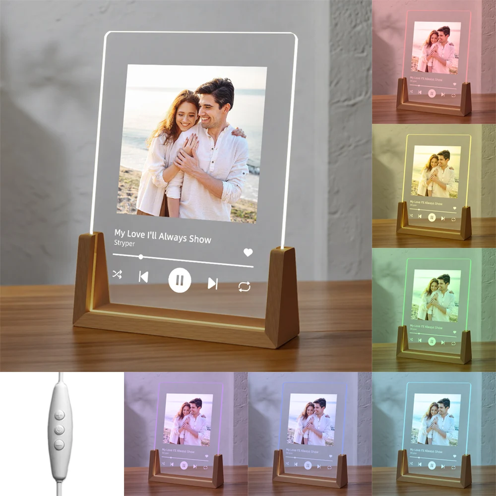 Custom Acrylic Lamp Photo Music Night Light 2 Custom Acrylic Lamp Photo Music Night Light - Image 2