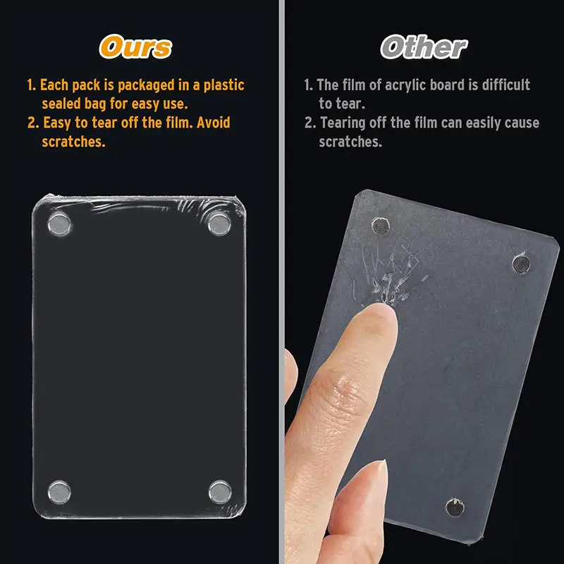 Wholesale Clear Acrylic Refrigerator Magnetic Photo Frame 3 Acrylic Refrigerator Magnetic Frame