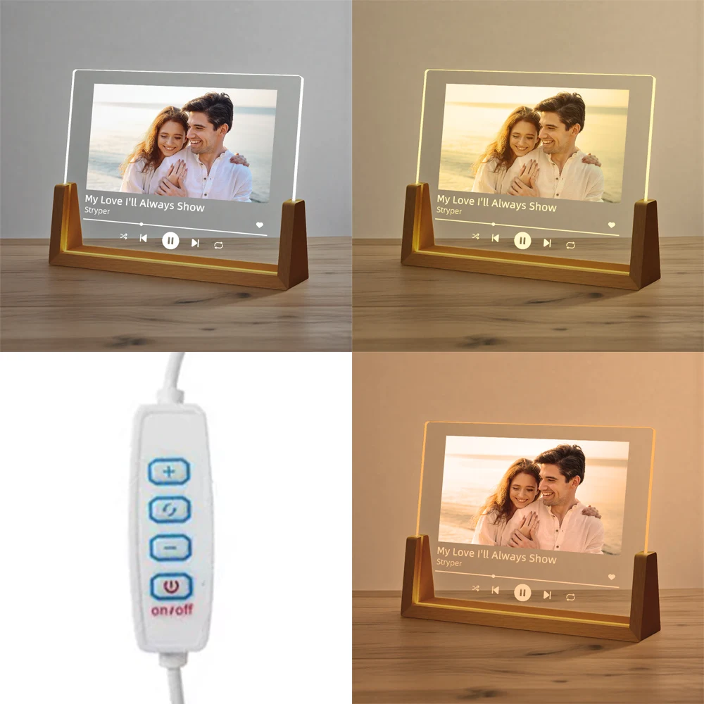 Custom Acrylic Lamp Photo Music Night Light 4 Custom Acrylic Lamp Photo Music Night Light - Image 4