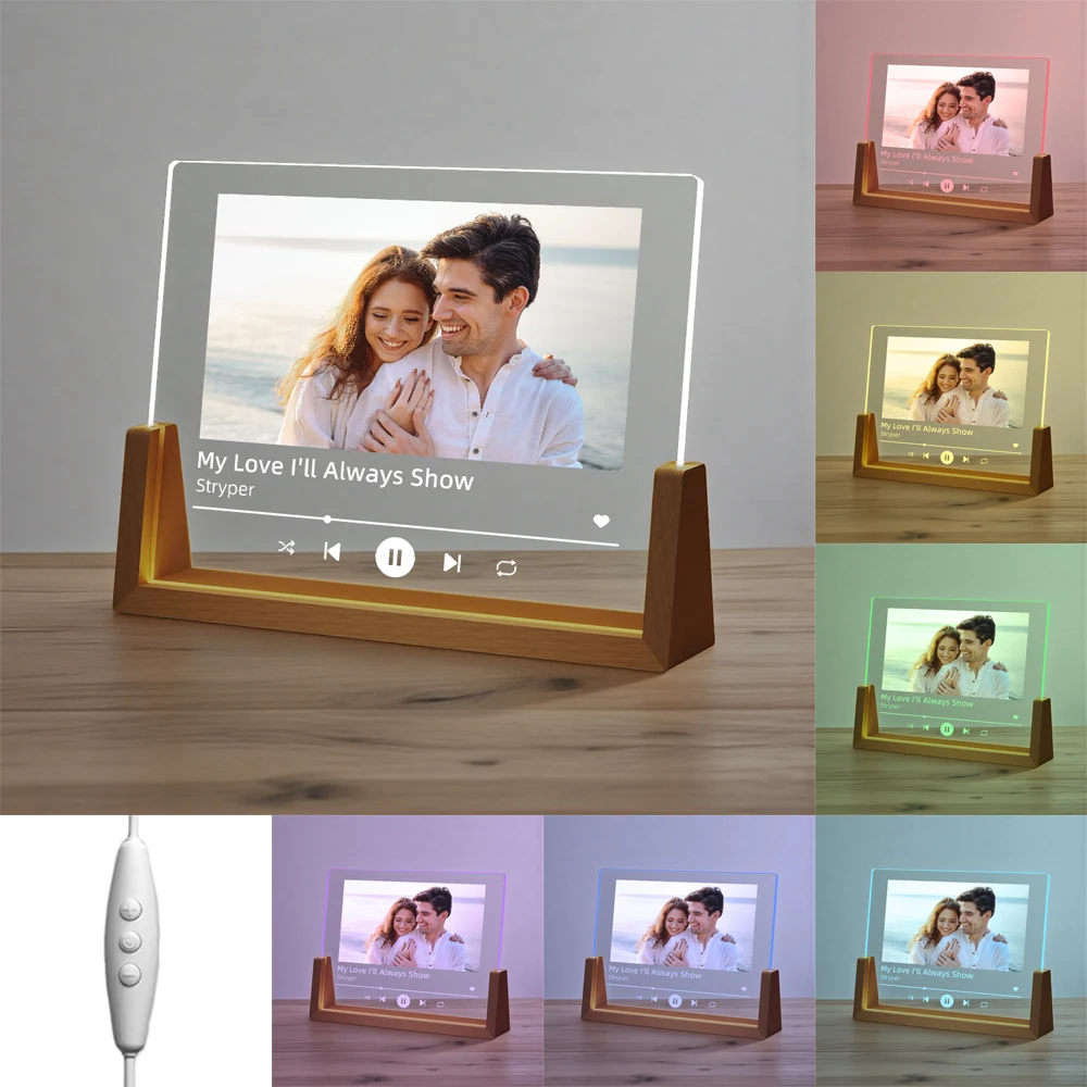 Custom Acrylic Lamp Photo Music Night Light 3 Custom Acrylic Lamp Photo Music Night Light - Image 3