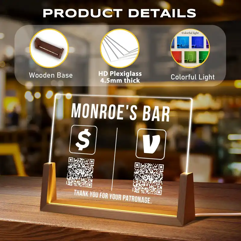 Custom LED Illuminated Acrylic QR Code Stand 2 Custom LED Illuminated Acrylic QR Code Stand - Image 2