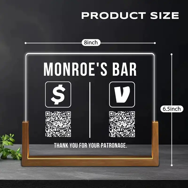 Custom LED Illuminated Acrylic QR Code Stand 4 RX45 Acrylic QR Code Stand (3)