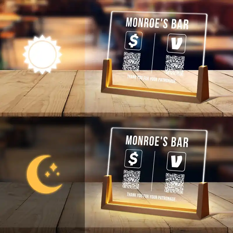 Custom LED Illuminated Acrylic QR Code Stand 3 RX45 Acrylic QR Code Stand (3)