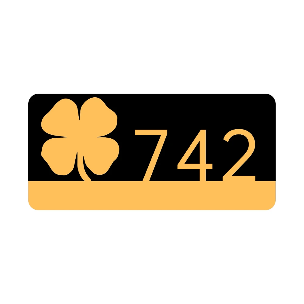 Custom Acrylic Door Plate with House Number 4 Acrylic Door Plate