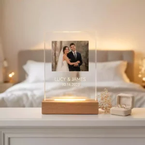 Custom Acrylic Plaque LED Wedding Photo Frame
