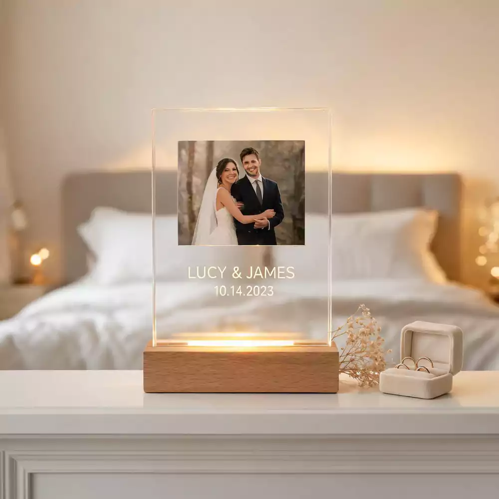 Custom Acrylic Plaque LED Wedding Photo Frame 1 Custom Acrylic Plaque LED Wedding Photo Frame