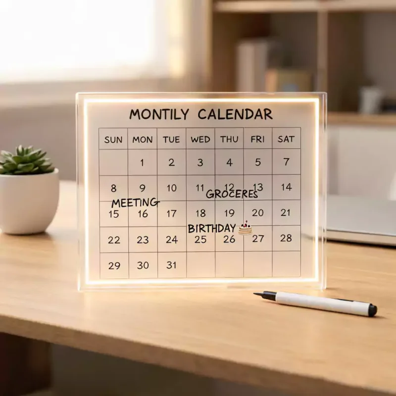 Custom Acrylic Calendar LED Note Board Night Light