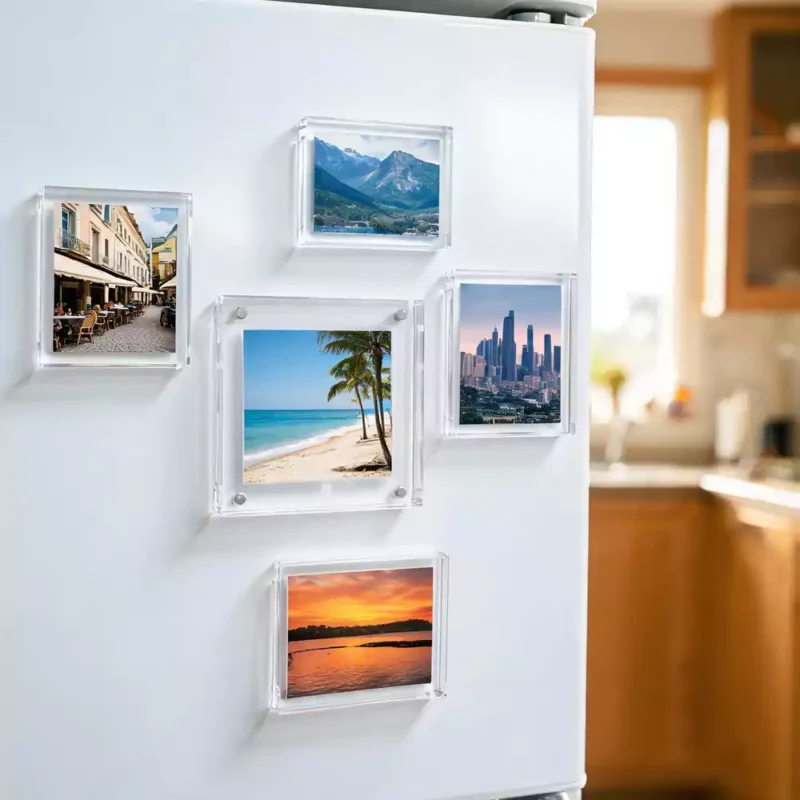 Wholesale Clear Acrylic Refrigerator Magnetic Photo Frame