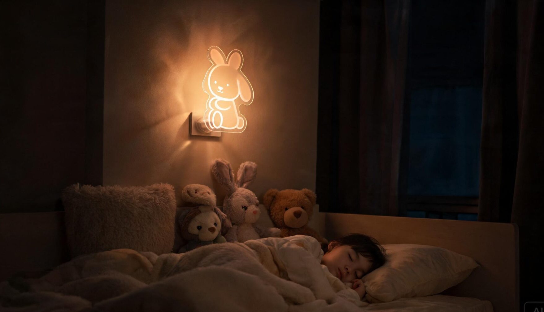 Custom LED night light in child's bedroom